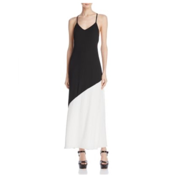 alice and olivia black and white long dress Alice + Olivia Delora Renaissance Fresco Maxi Dress – Audrey's of Naples main image 0